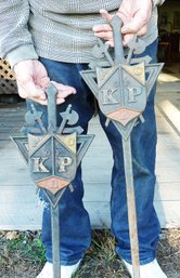 Vintage K Of P Iron Plaques PAIR