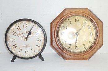 2 Clocks, Metal & Wood, Octagon & Metal