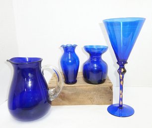 Vintage Cobalt Glass LOT