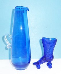 Vintage Cobalt Lot, Tooth Pick & Pitcher