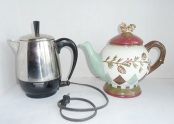 Electric Coffee Maker, Ceramic Teapot LOT