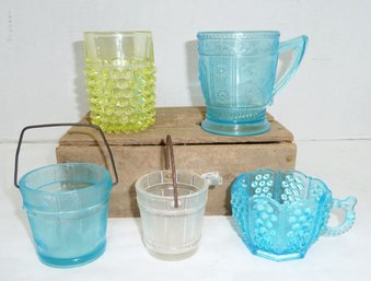 Colored Vintage Glass LOT, 1 Glows