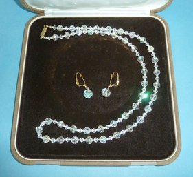 Vint. Crystal Necklace & Earring SET, Jewelry