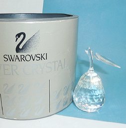 Swarovski Crystal, Retired Pear In Canister Box