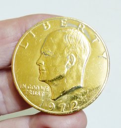 1972 Eisenhower Dollar Coin, Gold Plated