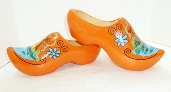 Hand Painted Wooden Dutch Shoes