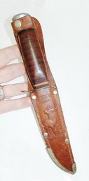 Vint. Edge Brand Hunting Knife W/leather Sheath