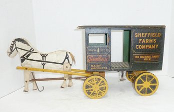Antique Toy Horse Drawn Wagon, Advertising