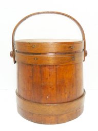 Antique Covered Firkin, Sugar Bucket