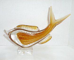 LARGE Signed Art Glass Fish