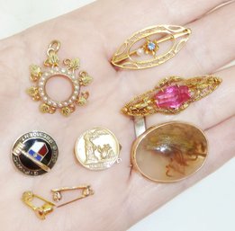 Vintage 10K, 14K Gold Pins