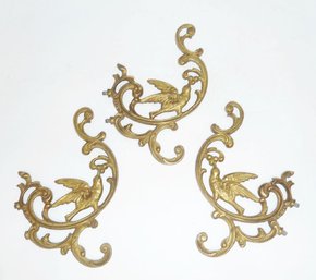 3 Vintage Brass Bird Hardware Pieces