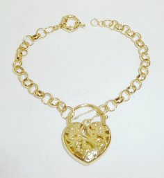 Gold Heart Charm Bracelet, Jewelry