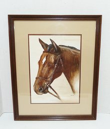 Watercolor, Framed Horse, Art