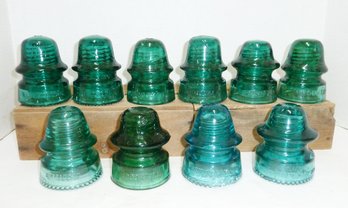 Vintage Colored Glass Insulator LOT