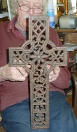 LARGE Wrought Iron Metal Cross