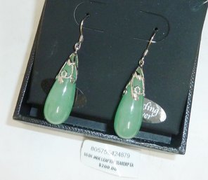 Jade Teardrop Earrings Mkd 925