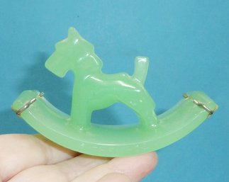 Vintage Jadeite Horse Blotter, Desk Accessory