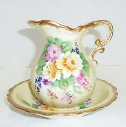 Lefton China Bowl Pitcher Set