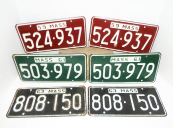 Vintage License Plates, MASS PAIRS