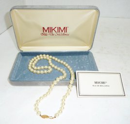 Mikimi Pearl Necklace In Box, Clasp Mkd 14K