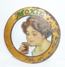 Antique Moxie Litho Sign GIRL