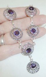 Purple Filigree Necklace Mkd 925, Jewelry