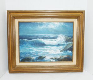 Oil On Canvas Framed Seascape, SIGNED