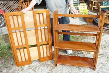 PAIR Folding Wood Shelves, Modern