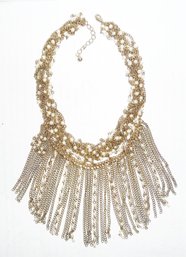 Vintage Pearl Dangling Chain Necklace