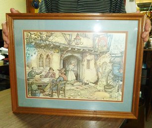 Anton Pieck Signed Picture, Framed