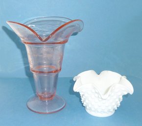 Vintage Vases, Pink Art Deco & Fenton MG