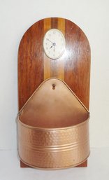 Inlay Wood Planter Clock Attached Planter