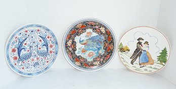 3 Colorful Glazed Plates