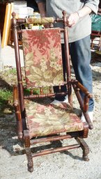 Antique Platform Rocker Orig Carpet