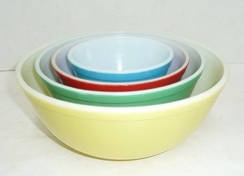 Vint. Pyrex Primary Color Nested Bowls