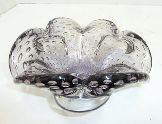 Murano Glass Candy Dish, Lavender Glass