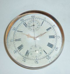 Vintage Paperweight Clock Face SIGNED