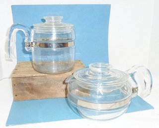 Vintage Pyrex Coffee & Tea Pots PAIR