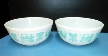 Vint. Pyrex Mixing Bowls PAIR, Butterprint