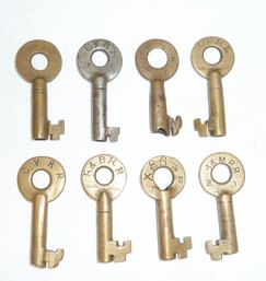 Vintage Brass Railroad Key LOT