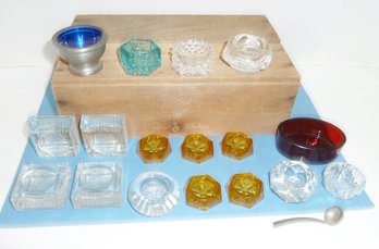 Vintage Glass Salts Lot, Individual Salts