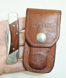 Vint. Schrade LB3 Pocket Knife In Belt Case