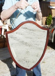 Mahogany Shield Shaped Wall Mirror