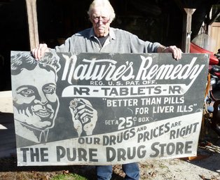 Early Tin Pharmacy Sign, Randolph VT