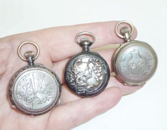 3 Vintage Silver Pocket Watches