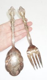 Beautiful Vintage Silver Plate Serving Fork/spoon