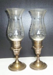 Vintage Sterling Silver Hurricane Candlesticks