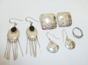 Silver Earrings, Sterling Earrings & RIng LOT