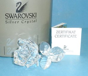 Swarovski Crystal Rose, Canister Box, Certificate